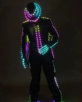 Veste à LED RVB pleine couleur, imprimée, pour scène, danse, costume Tron, tenue de performance pour danseuse de salle de bal, vêtement lumineux