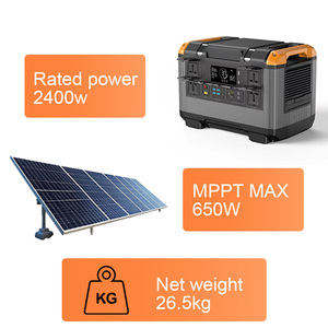 2400W Portable Station Pure Sine Wave 1600W AC Input <b>Solar</b> Ready Car Compatible 1.5-Hour Full Charge Camping <b>Solar</b> <b>Generator</b> Por - Product Image 4