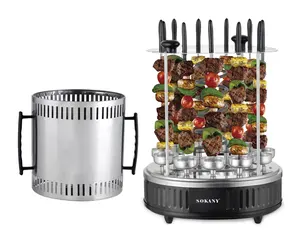 Sokany Electric oven home smokeless BBQ grill automatic rotating barbecue skewer grilled kebab machine barbecue cup