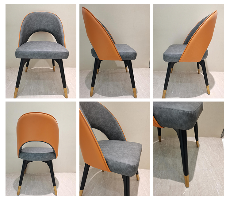 Hot Selling Wooden Dining Manufacturer Customized Chair Design Leather Cafe Leisure Chair