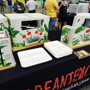 Boîte à lunch écologique à 5 compartiments, contenants de stockage pour aliments à emporter, boîte <span class=keywords><strong>en</strong></span> papier, assiette, couvercles et couvercles - Product Image 1