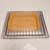 Papier de cuisson rectangulaire naturel anti-déformation haute température pour friteuse à air, idéal pour les côtes de porc