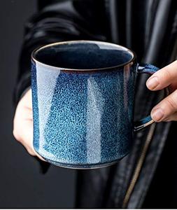 Vintage Handthrown Dark Blue Và Black Đất Sét Men Phản Ứng Trong Chuyển Động Gốm Cà Phê <span class=keywords><strong>Mug</strong></span> Gốm Màu Xanh <span class=keywords><strong>Mug</strong></span> Quà Tặng Cho Cốc Văn Phòng Của Cô - Product Image 2