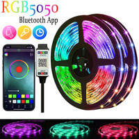 Bande lumineuse LED RGB5050, contrôle par application, bande lumineuse flexible pour la décoration de la pièce, fabrication chinoise, autre température de couleur