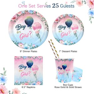 DAMAI - Juego de Artículos de Decoración para Fiestas Temáticas Personalizadas, Juego de Vajilla de Papel para Fiestas de Baby Shower para Niños o Niñas - Product Image 3