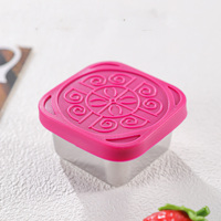Wadah Mini Ramah Lingkungan untuk Salad dan Selai 180ml, Bodi Stainless Steel dengan Tutup Plastik Bebas BPA, Dapat Digunakan di Microwave
