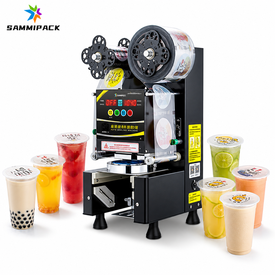 Type 90 Paper Automatic Electric Rotary Film Sealer Heat Sealing Machine for Beverage ...
