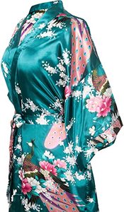 Satin Silk Women Wedding <strong>Bridemaid</strong> <strong>Robe</strong> Sexy Crane Print Bathrobe Short Long Kimono Night Gown <strong>Robe</strong> Fashion Dressing Gown Female - Product Image 3