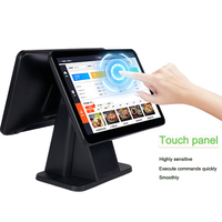 15.6 pouces tout en un Windows Android Terminal caisse enregistreuse Pc Mobile Terminal système POS Machine pour Restaurant