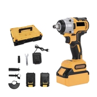 Kit combiné d'outils électriques sans fil 4 pièces, ensemble d'outils à batterie lithium-ion 20V avec perceuse, meuleuse, clé et marteau