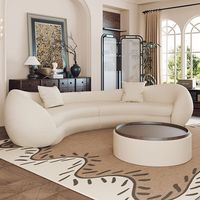 Sofá seccional minimalista de tela blanca con forma de media luna, sofá redondo moderno, sofá circular para vestíbulo de Hotel, sofá de Cachemira con forma especial