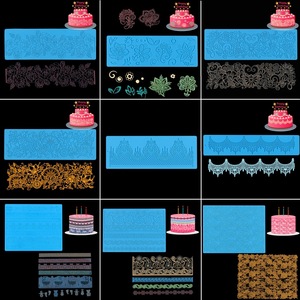 Tapis de cuisson en silicone fait main, écologique et personnalisé par le fabricant, pour la décoration de gâteaux avec motifs floraux et dentelle en pâte à sucre - Product Image 2