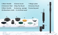 Portable De Poche Multifonctionnel Électrique Épurateur Salle De Bains Plancher Rotatif Nettoyage Spin Brosses Sans Fil Ménage 7 en 1