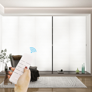 Cortina de cebra de elevación eléctrica, <span class=keywords><strong>tela</strong></span> de tres capas, cortina Shangri-La, cortinas de lujo para sala de estar de Hotel - Product Image 1