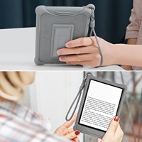 Casing Pelindung E-Reader Silikon Baru untuk Kindle 2024/2022 dengan Penyangga dan Tali Pergelangan Tangan, Cover Ebook untuk Kindle KPW 5 6