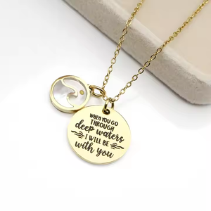 Saint Valentin Confession Bijoux Graine De Moutarde Pendentif Charme Collier Mouvement Montagne Amour Foi Gravé Pendentif Rond Pour Les Femmes - Product Image 1