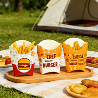 Gobelets à frites pliables imprimés sur mesure, boîtes à emporter, contenants en papier de qualité alimentaire pour l'emballage de la restauration rapide