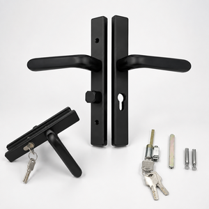 Reversible Door Handle Lock Set with Key Single <b>Latch</b> Lever Handle for Aluminum and Wooden Apartment Entrance Doors - Product Image 2