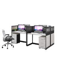 Combinaison multi-personnes mobilier de bureau poste de travail orange personnel bureau cloison écran poste de travail administratif