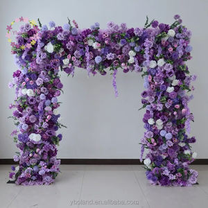 S731 8x8ft 7D الورود الأرجواني مجموعة الأزهار النسيج الزواج مني مربع زهرة خلفية الأقواس لاقتراح حفل زفاف الديكور - Product Image 2