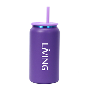 Nhiều màu 16oz thép không gỉ có thể Tumbler cách điện bia có thể ly thủy tinh có nắp đậy và ống hút cho sinh tố nước trái cây Soda - Product Image 4