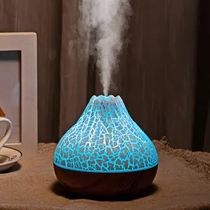 Mini Portable Electric Vulcano Cool-Mist Impeller Humidifier Home Office Flame Volcano Aroma Diffuser With Humidistat Control