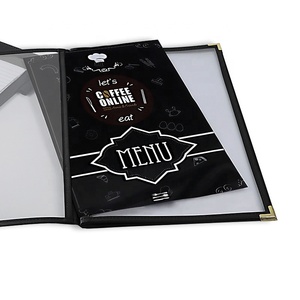 ปกเมนูแบบคู่ 2 หน้า 4 ด้าน วัสดุ PU+PVC โปร่งใส ใช้ได้กับกระดาษขนาด 8.5x11 นิ้ว เหมาะสำหรับร้านกาแฟ ร้านอาหาร เมนูอาหารเย็น ยี่ห้อ Yimi - Product Image 6