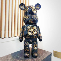 Sculpture en résine d'ours, style célébrité internet, ornement écologique, objet de collection artistique pour la décoration de salon, de salon de thé et d'hôtel