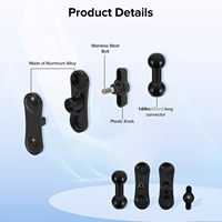 Support magnétique flexible en alliage d'aluminium à mouvement complet 360° pour téléphone portable et tablette, pour vélo, moto, lit, tableau de bord de voiture 17mm