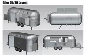 Remolque y equipo móvil de comida de China para restaurantes de aperitivos y establecimientos de cerveza con refrigerador incorporado - Product Image 5