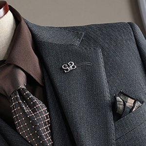Traje de Tres Piezas a Rayas y Liso al por Mayor para Hombre, Traje Formal de Negocios, Novio, Casual, Banquete, <span class=keywords><strong>Boda</strong></span>, Traje Slim para Hombre - Product Image 5