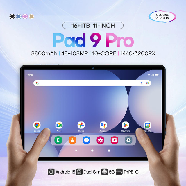 Value Deal Pad 15 Pro Kids Tablet 11-Inch Capacitive Screen 4G/5G/GSM Full Network Quad Core MTK 16+1TB Android 15 Wi-Fi