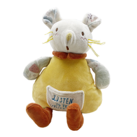Boneka Tangan Gaya Kawaii Ow Moq Desain Dapat Disesuaikan Lapisan Jaring yang Menenangkan Mainan Tikus Plush Super Lembut untuk Bayi Baru Lahir & Liburan Anak-Anak