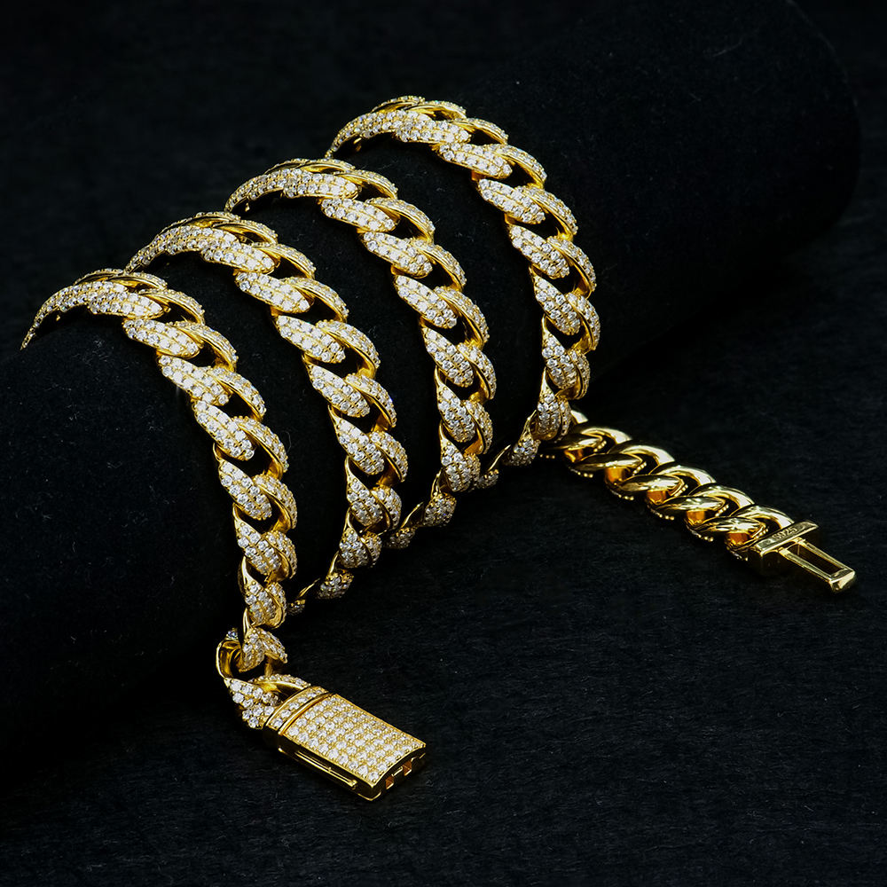 Cuban link chain yellow gold plated