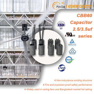ตัวเก็บประจุแบบฟิล์มโลหะ2.5/3.5UF พัดลมเพดานตัวเก็บประจุ Cbb60ตลาดบังคลาเทศ - Product Image 4