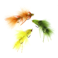 Mouches artificielles Flash Rubber Leg Fly Fishing, type Circus Peanut Streamer articulé, pour la pêche à la truite, au black-bass, au shad, aux vairons, en eau douce et en eau salée.
