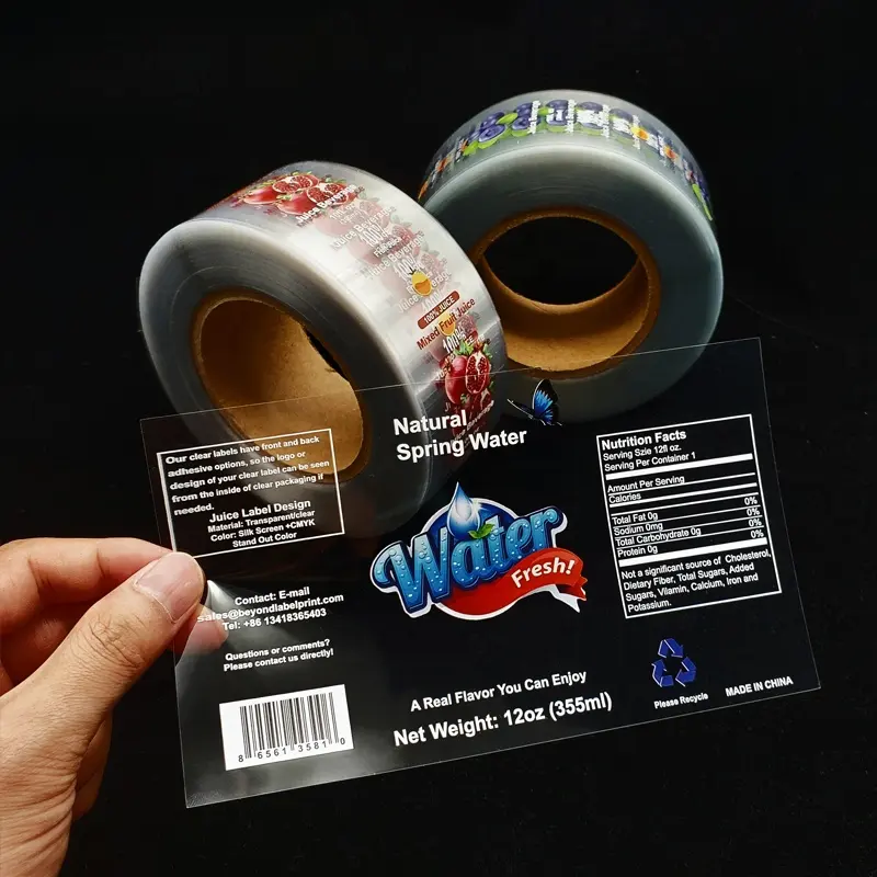 Groothandel Custom Cirkel Logo Print Transparant Pvc Sticker Rond Duidelijk Vinyl Roll Label