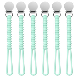 Chaîne de sucette pour bébé, clip de dentition en silicone, sans BPA, anti-perte, pour 0 à 12 mois - Product Image 5