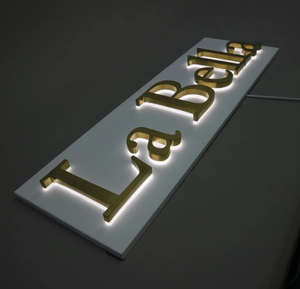 Custom 3D <span class=keywords><strong>lettera</strong></span> segnaletica a LED illuminata retroilluminata Logo del bordo esterno negozio di fronte Business Shop canale segno AC Power Advertising - Product Image 1