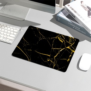 Mouse Pad Manufacturer High Quality Custom Print Black Gold Marble Rubber Base <b>Mousepad</b> Small Gaming <b>Mousepad</b> for Office Desk - Product Image 1