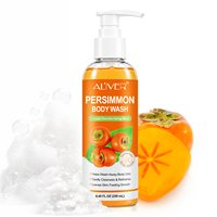 ALIVER 250ml Gel Douche Déodorant Naturel Anti-Odeur Nettoyant Exfoliant Hydratant au Kaki pour Personnes Âgées