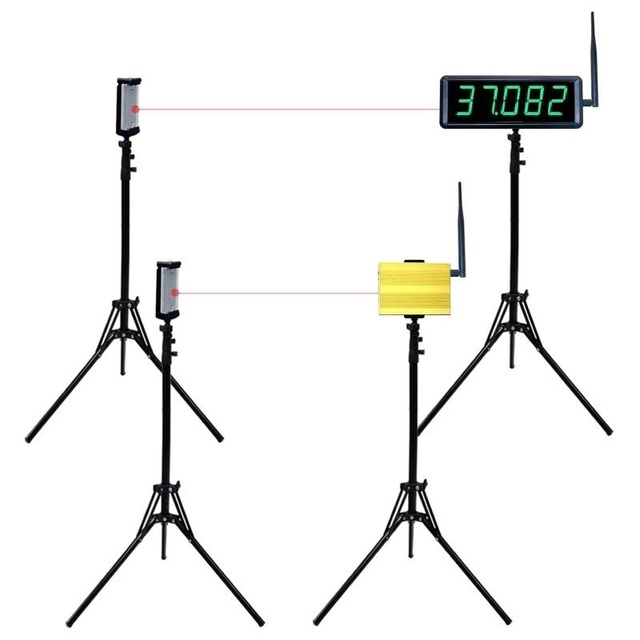 GANXIN Professional Wireless Laser Sprints Timer with Tripod Stand, LED Track and Field Timing System for Running Speed Training