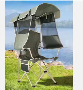 Nuova sedia da esterno Casual per una sola persona con tende parasole a tre lati, portatile e pieghevole, per uso spiaggia sabbiosa - Product Image 2