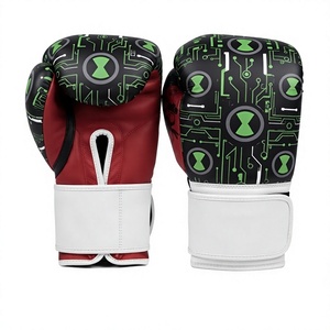 Gants de boxe unisexes en cuir véritable antidérapants pour adolescents et adultes, motif circuit vert, pour entraînement et sparring jeunesse - Product Image 3