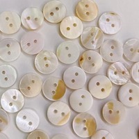 Boutons coquille personnalisés à deux branches 9mm, 11.5mm, 20mm Blancs à dos plat poli pour chemises, accessoires de couture pour vêtements DIY