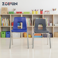 Chaises d'École Empilables ZOIFUN à Structure Chromée Durable en Plastique