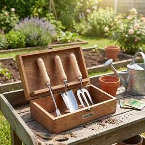 Outils de jardin professionnels Gartol K721, pelle, bêche et <span class=keywords><strong>râteau</strong></span> en acier, 3 en 1, pour usage domestique, ensemble d'outils de jardin manuels - Product Image 1