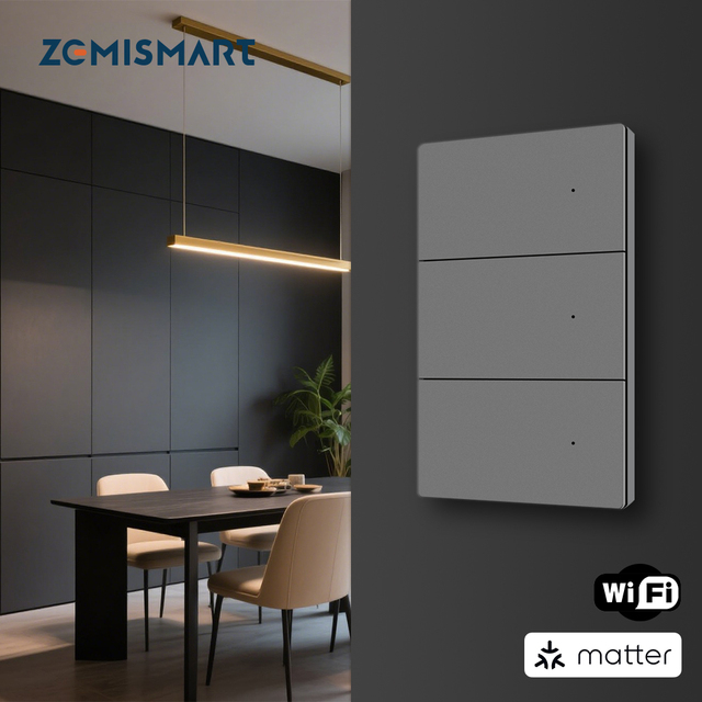 Zemismart Matter Over Wifi Smart Switch Aluminum Alloy Material Compatible HomeKit Google Home SmartThings Metal Smart Switch