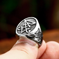 Bague en acier inoxydable avec symbole viking nordique, œil du diable, bijoux pour homme et femme
