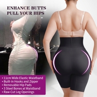 Waistdear En gros Shorty gainant invisible en maille pour femme, avec rembourrage amovible pour les fesses, effet ventre plat et rehausseur de fesses